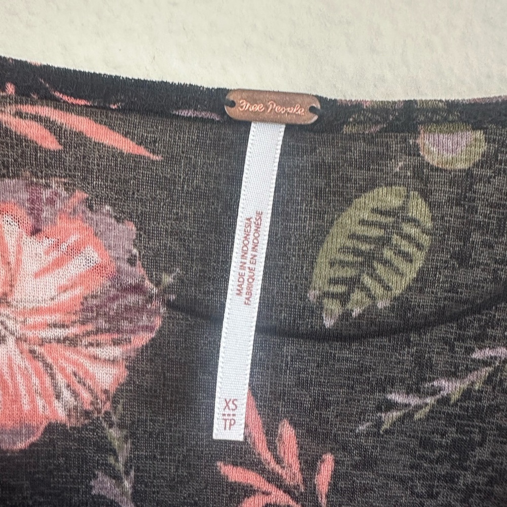 Free People Tiered Floral Mesh Long Sleeve Top - Picture 5 of 12
